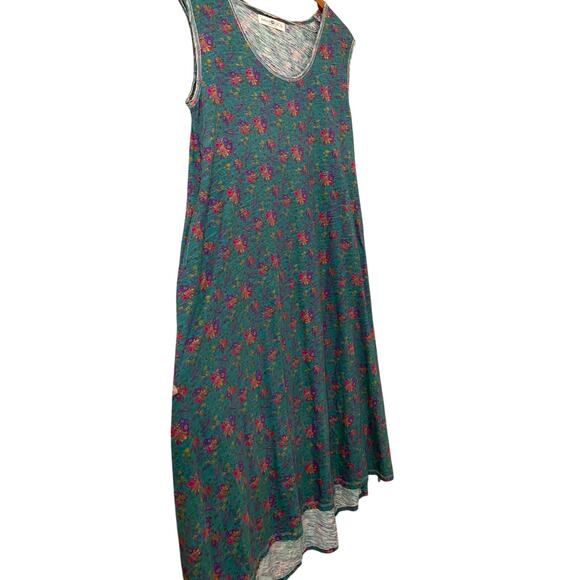 Natural Life The Hangout Tank Midi Dress Large Floral 100% Cotton Colorful Boho - Picture 9 of 10